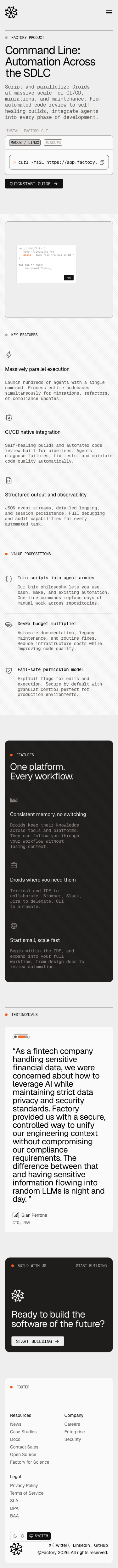Factory - mobile full page