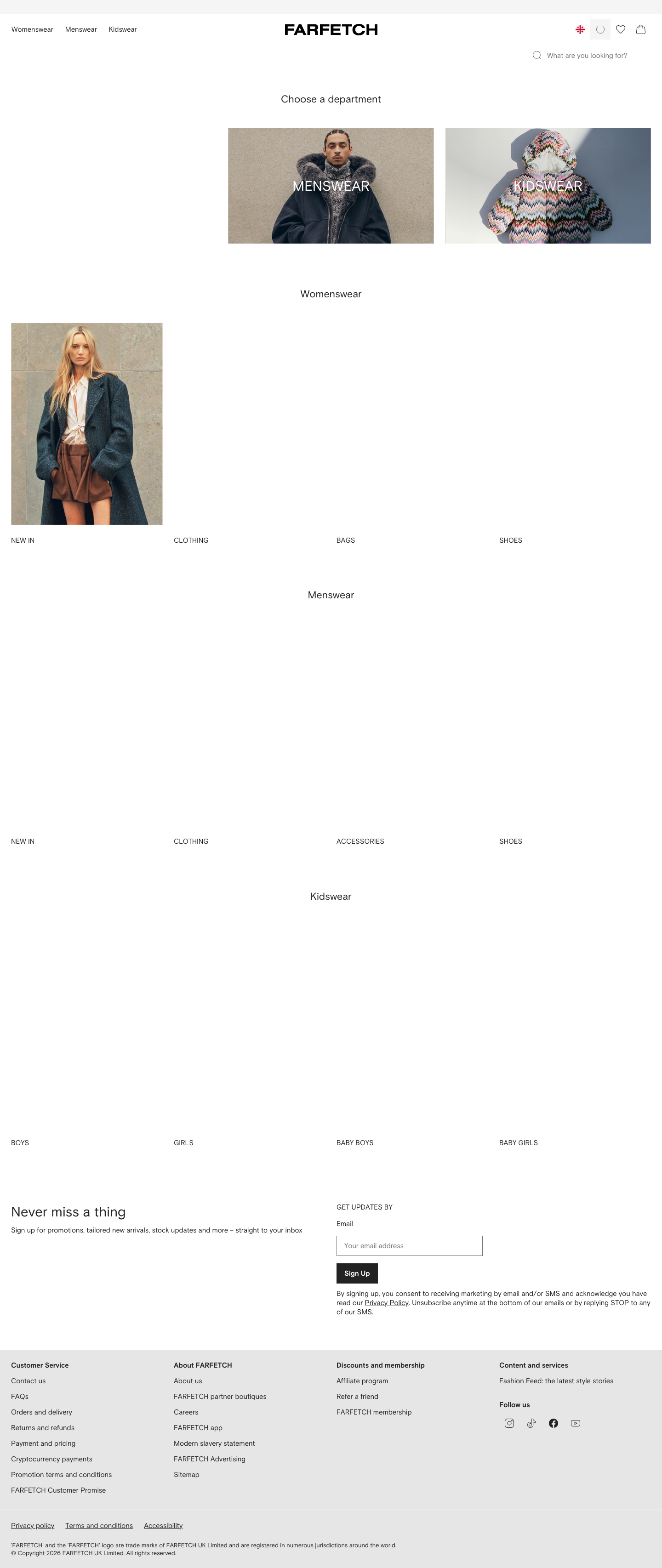Farfetch - full page scroll