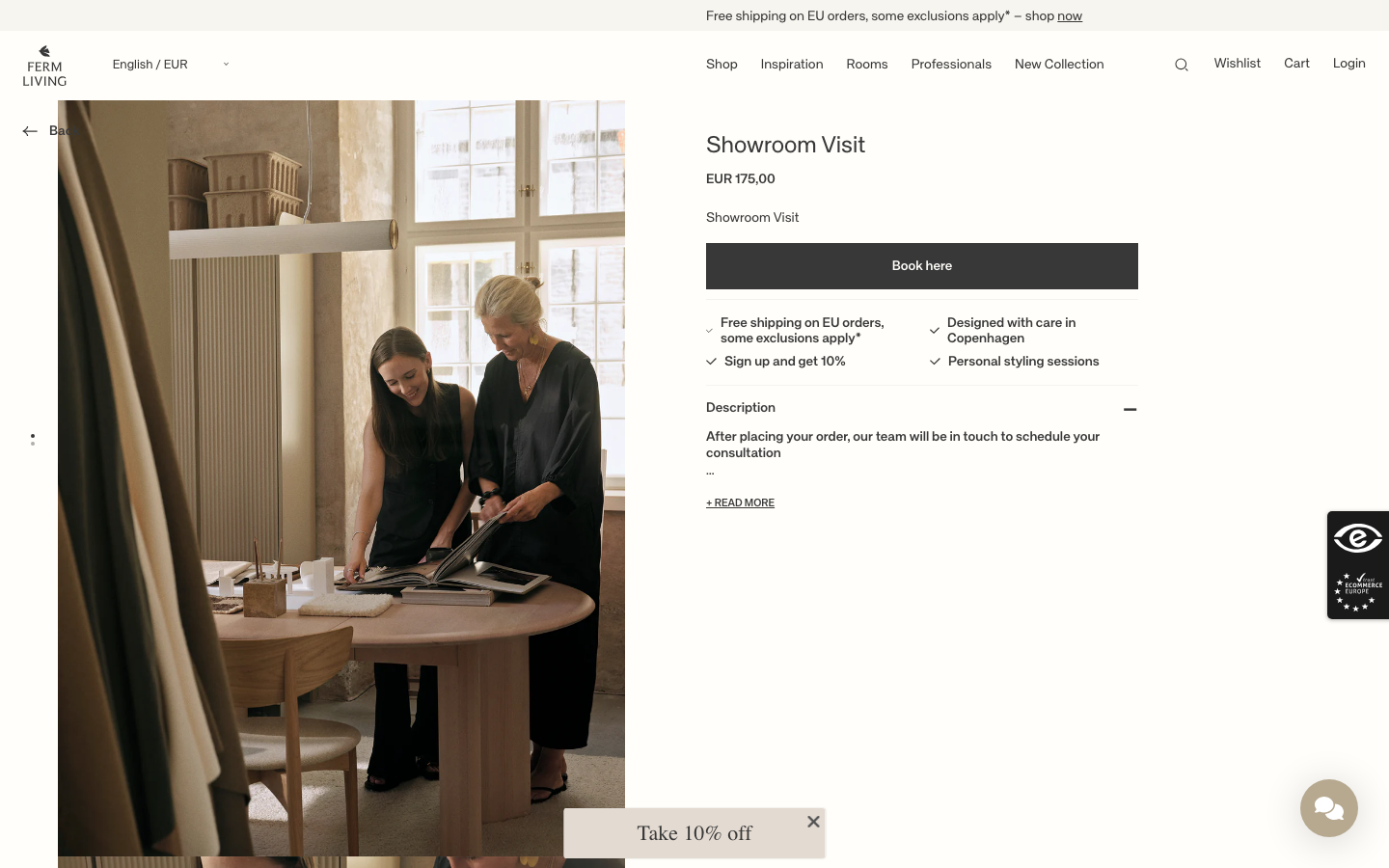 The layout prioritizes product imagery and a clean, spacious feel. Typography is restrained, allowing the visuals to take center stage. The overall impression is one of understated elegance and curated simplicity. · minimalist home decor, scandinavian design, furniture online, interior design shop, fermliving products, modern home, pastel interior, calm aesthetic