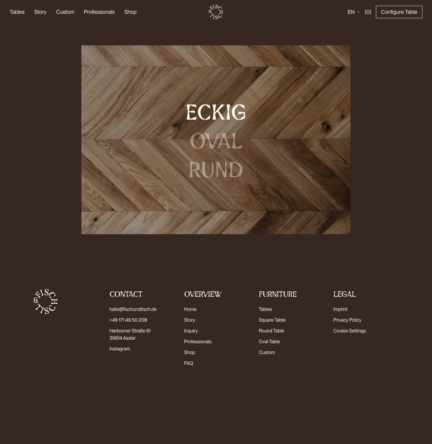 Fisch & Tisch · Features - full page scroll