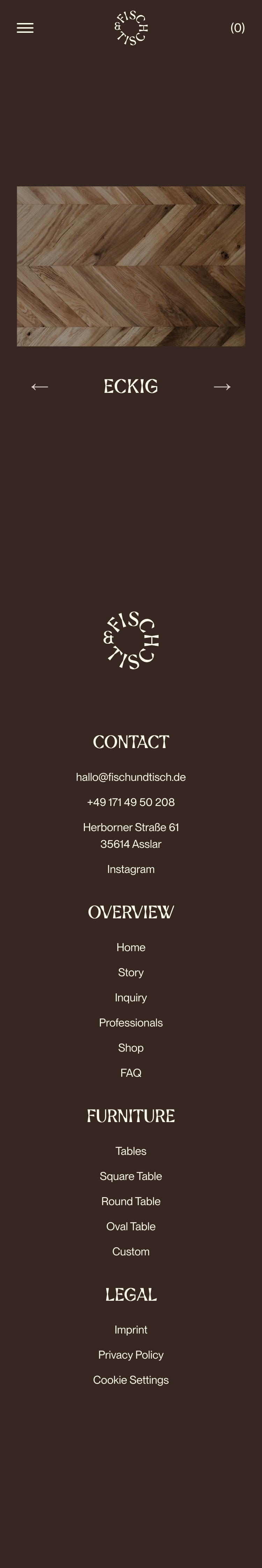 Fisch & Tisch · Features - mobile full page