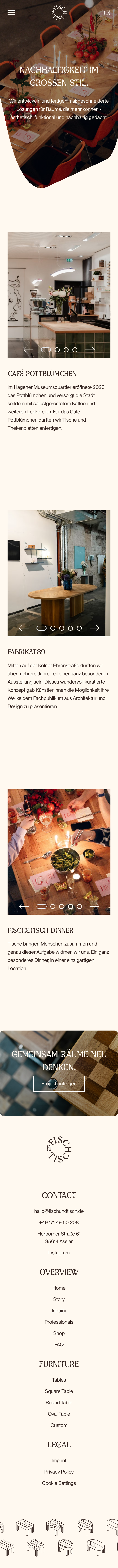 Fisch & Tisch · Professionals - mobile full page