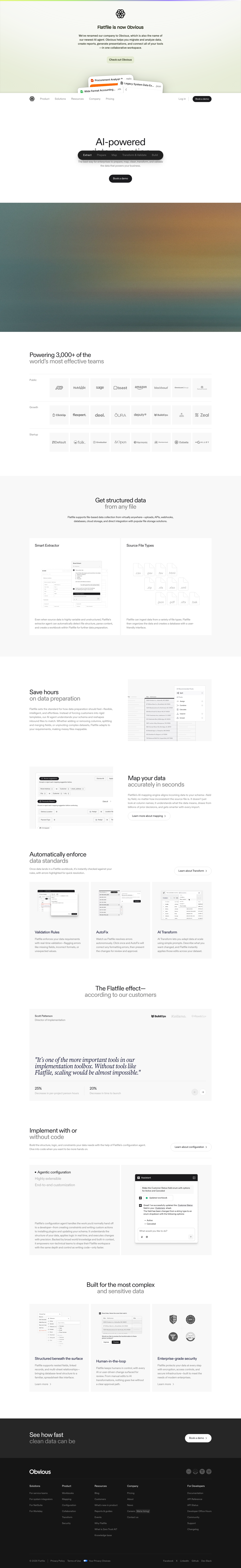 AI Data Preparation and Migration Software | Flatfile - full page scroll