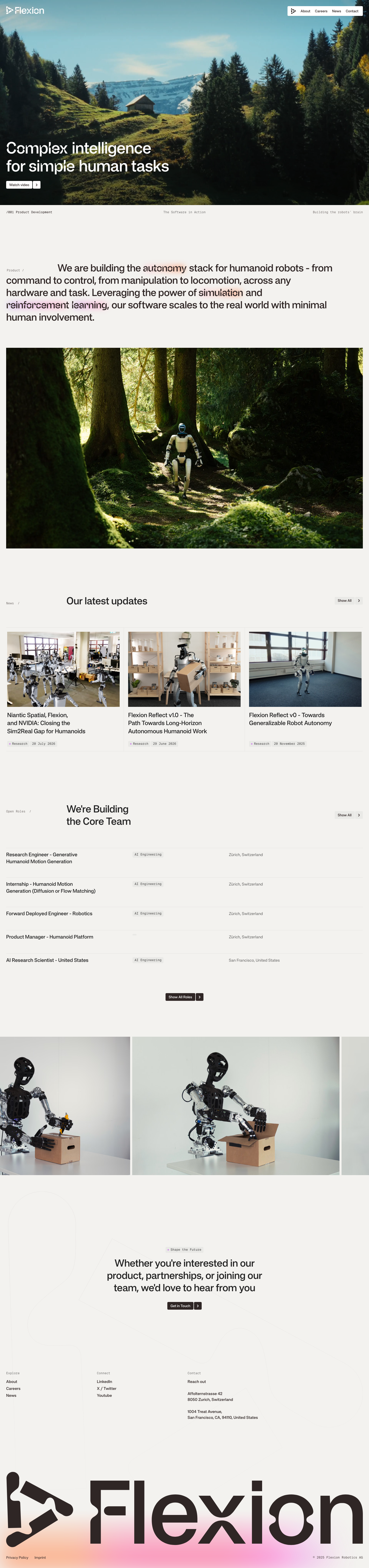 Flexion Robotics - full page scroll
