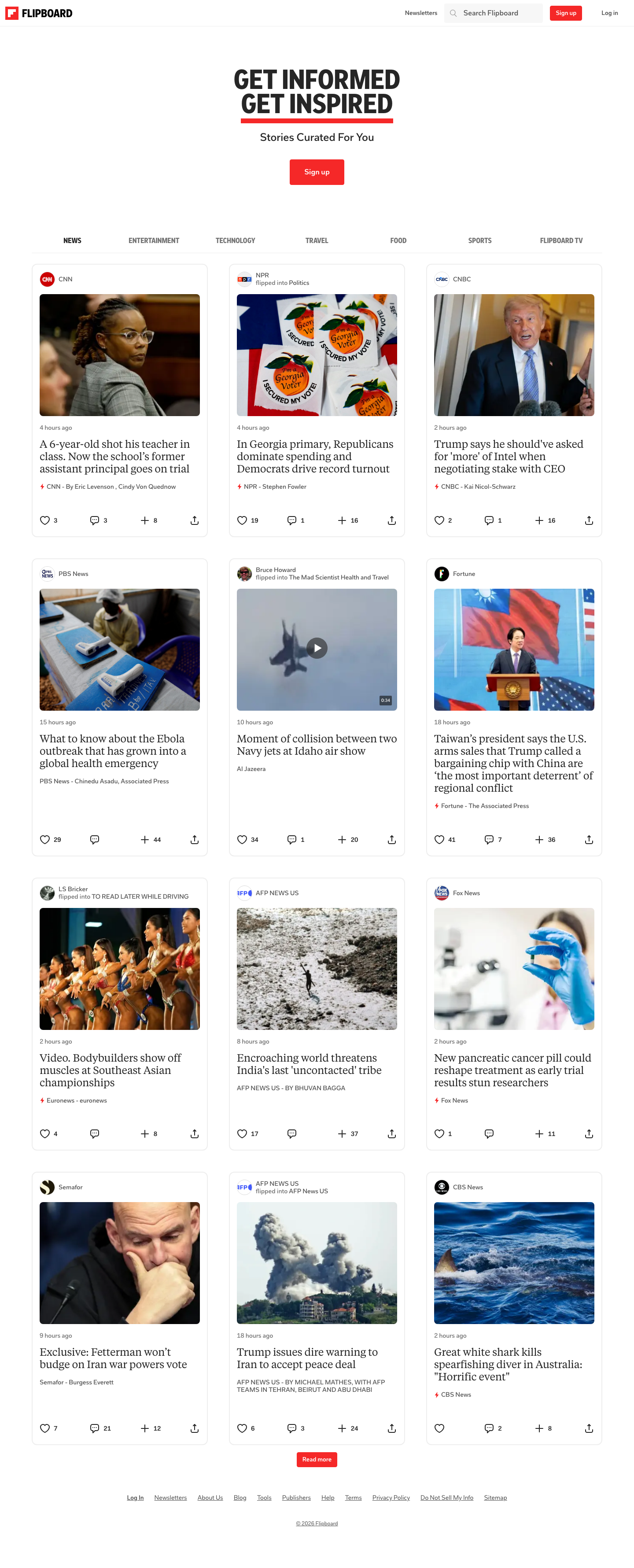 Flipboard - full page scroll