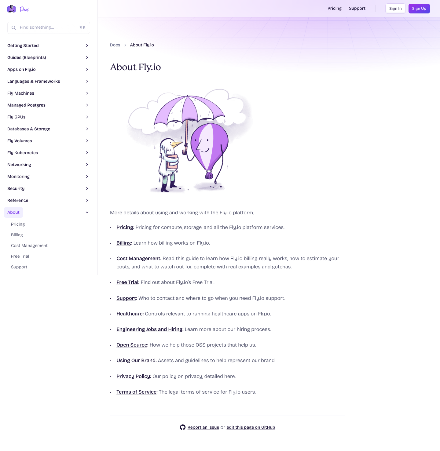 Fly — Docs - full page scroll