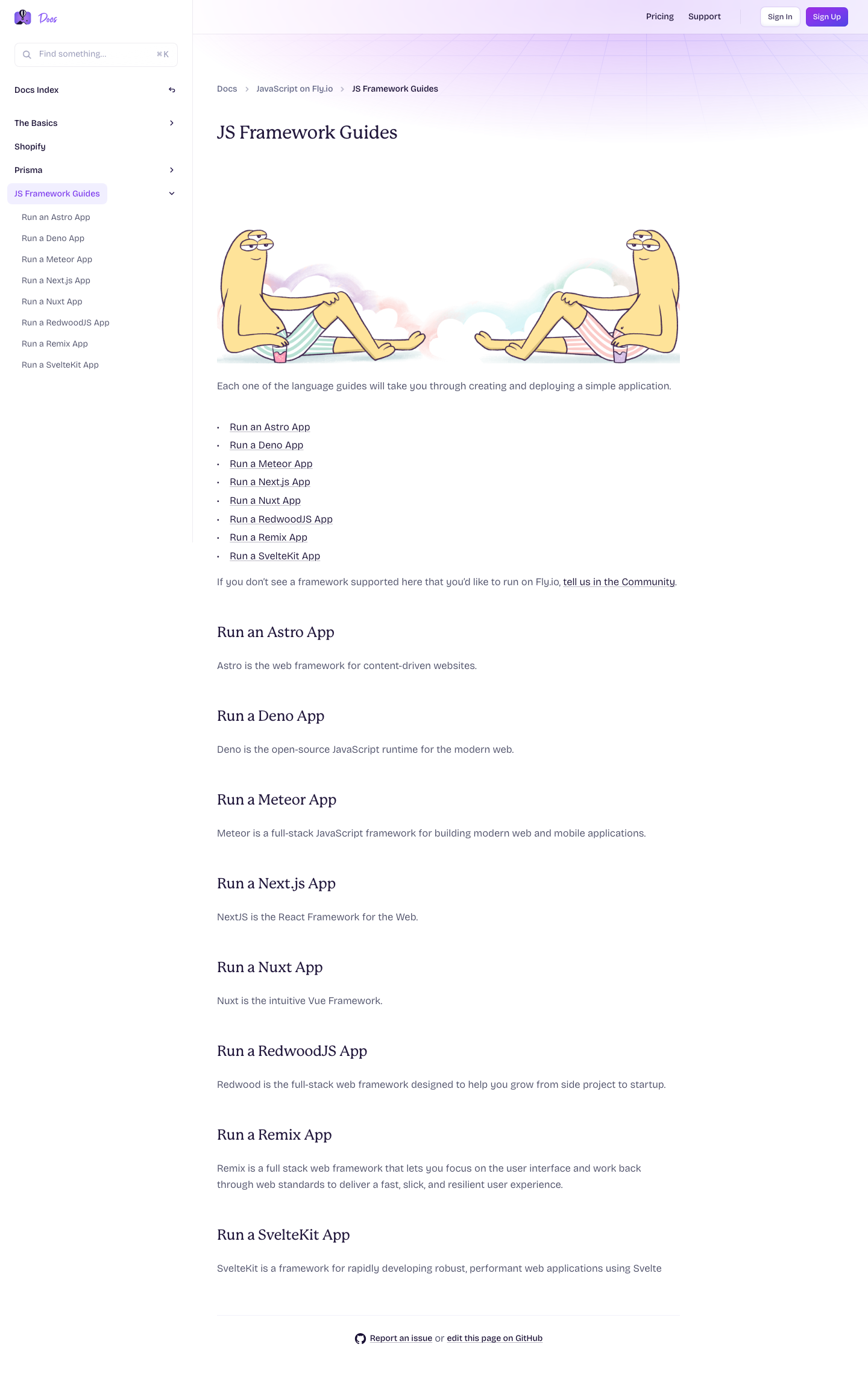 Fly — Docs - full page scroll