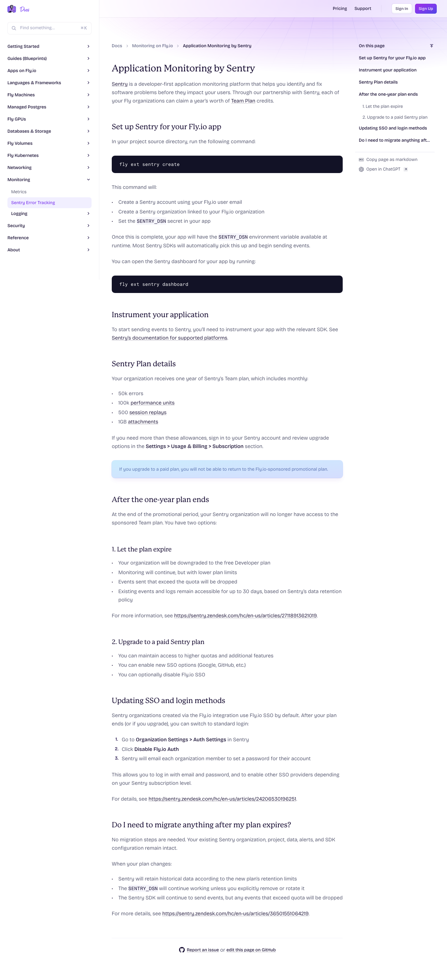Fly — Docs - full page scroll