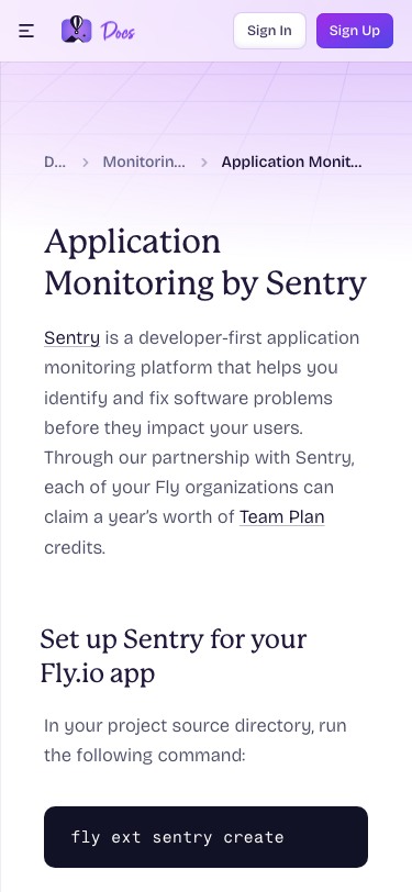 Fly — Docs - mobile