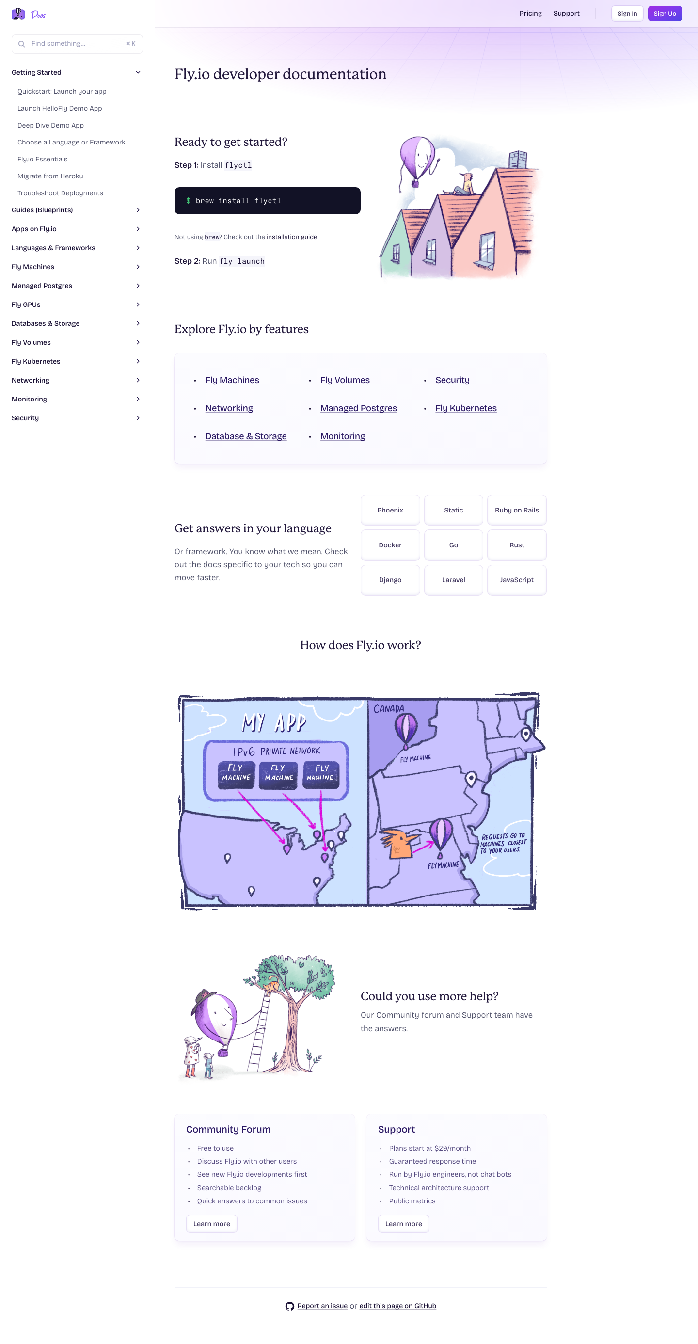 Fly — Docs - full page scroll