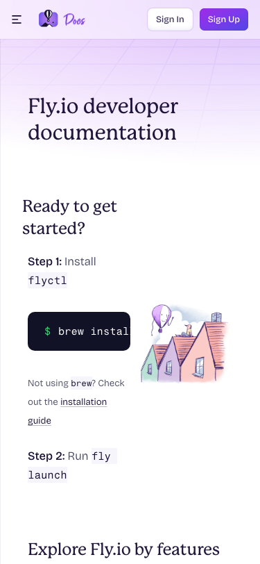 Fly — Docs - mobile