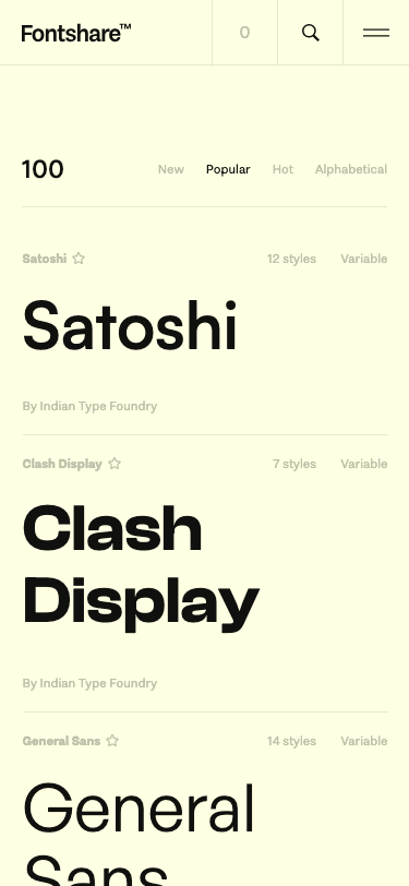 Fontshare — Sign up - mobile full page