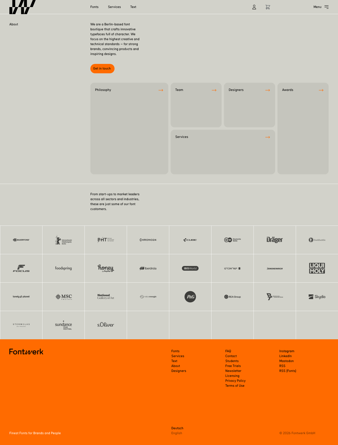 Fontwerk — About - full page scroll