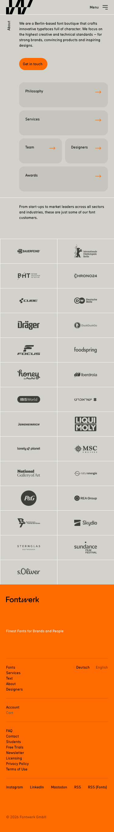 Fontwerk — About - mobile full page