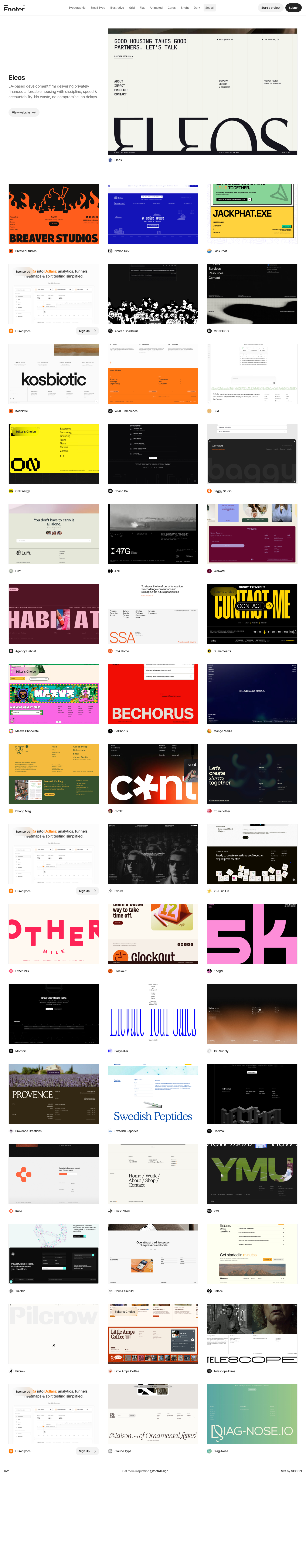 Footer — The only footer gallery on earth. - full page scroll