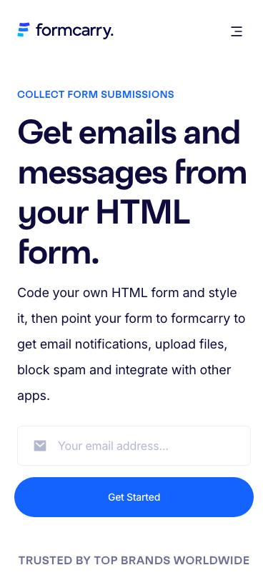Form API | Formcarry. - Best Form Backend - mobile