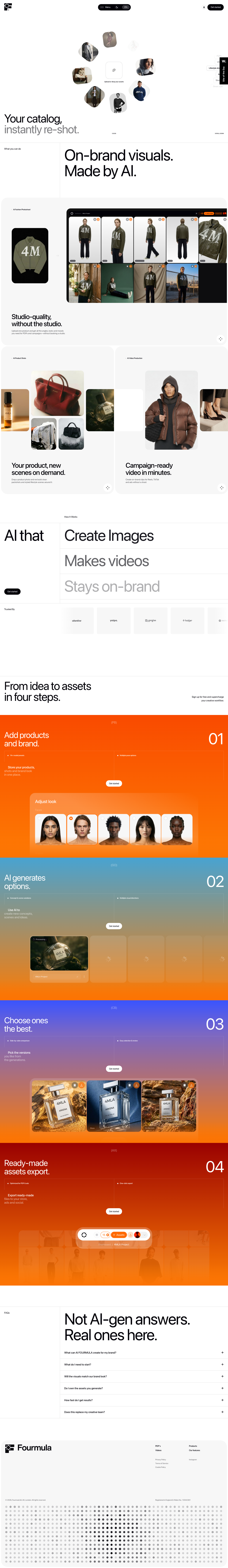 AI Product Generation — Fourmula.ai - full page scroll