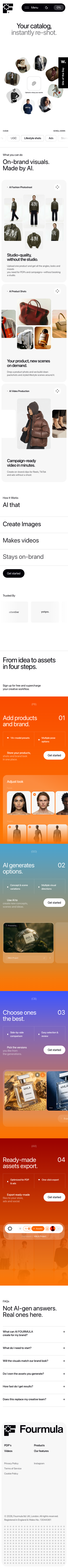 AI Product Generation — Fourmula.ai - mobile full page