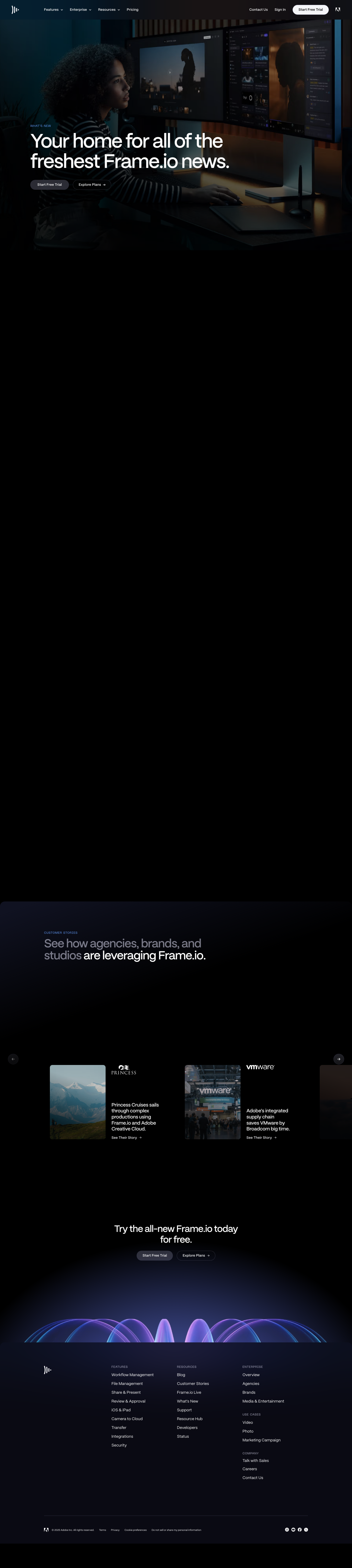 Frame — Changelog - full page scroll