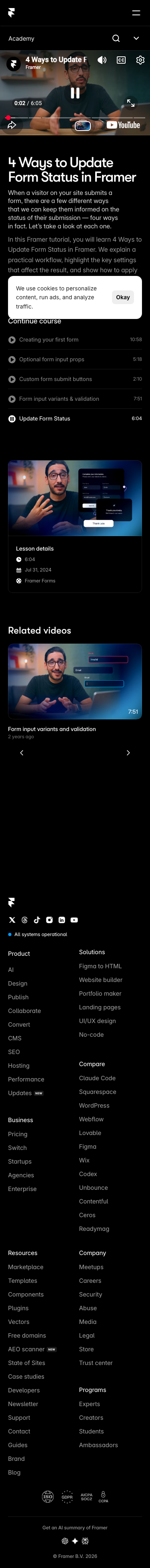 Framer - mobile full page