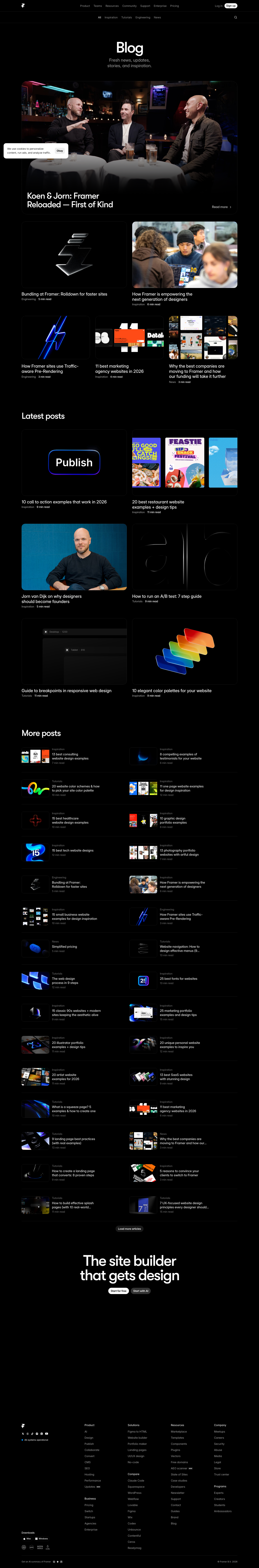 Framer — Blog - full page scroll