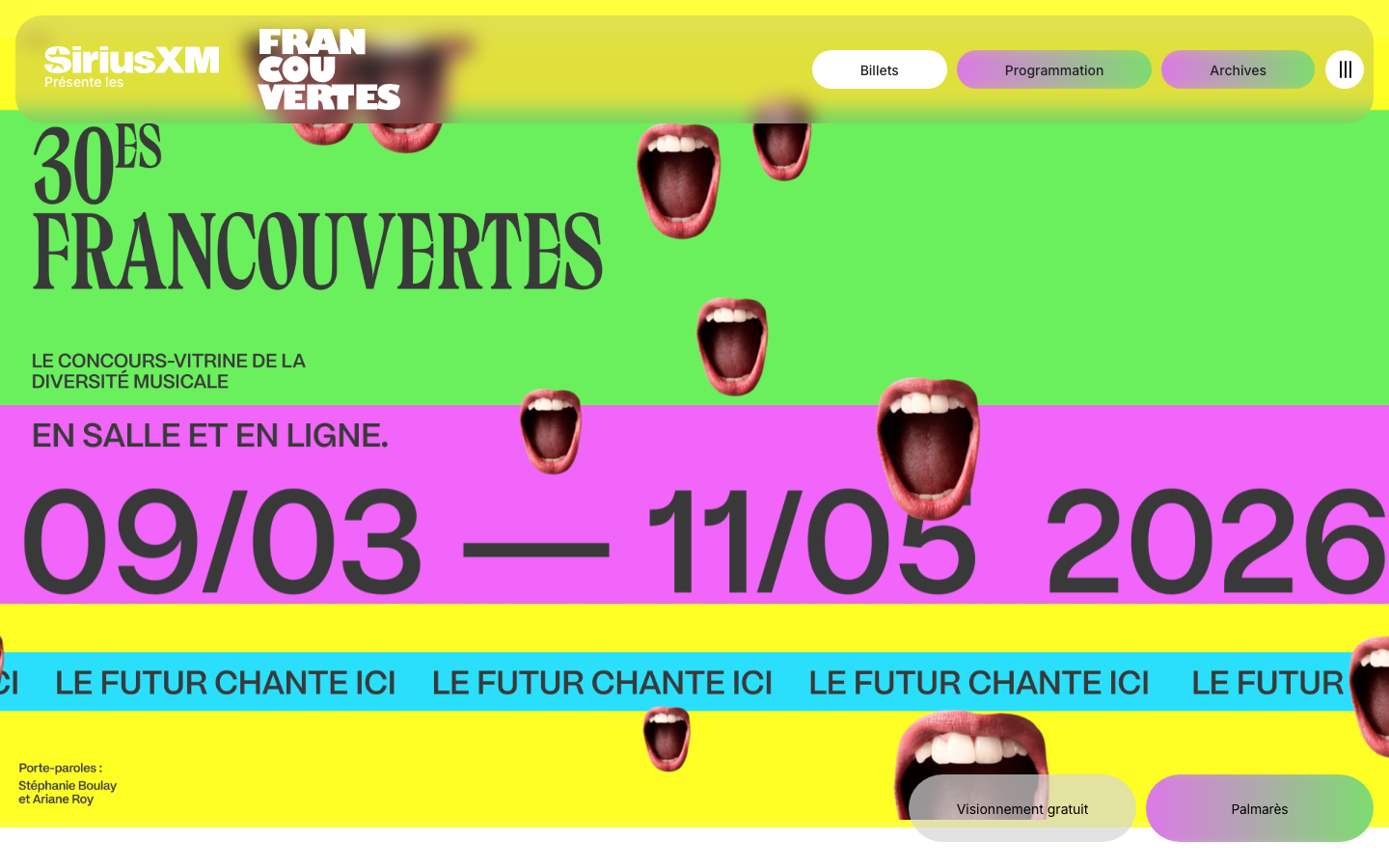 Accueil - Francouvertes - playful, maximalism, media, non-profit, hero-fullbleed