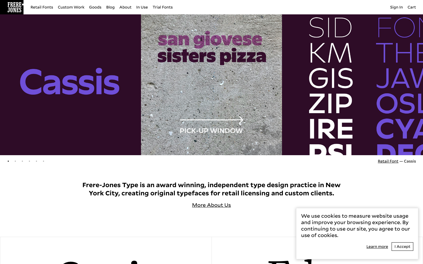 Frerejones - The layout prioritizes typographic display, with a clean, spacious arrangement of letterforms. The color palette is restricted to a few impactful hues, emphasizing the typeface itself as the primary visual element.   ·  type specimen, font showcase, typography, letterforms, cassis font, freerejones, minimalist typography, editorial design