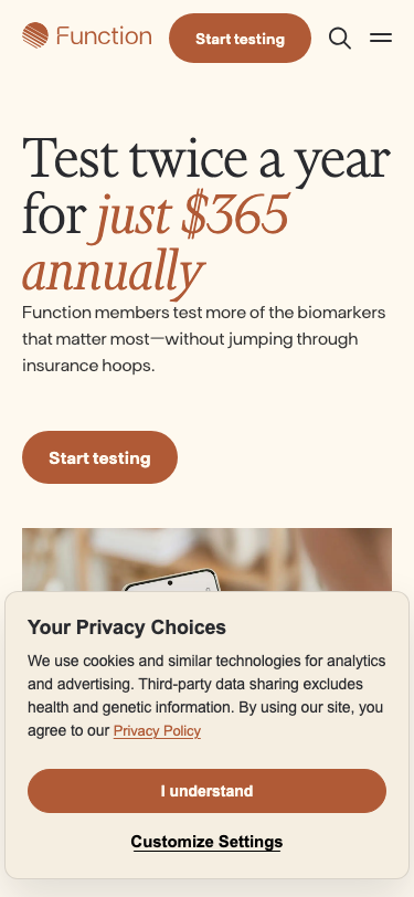 Functionhealth — Pricing - mobile