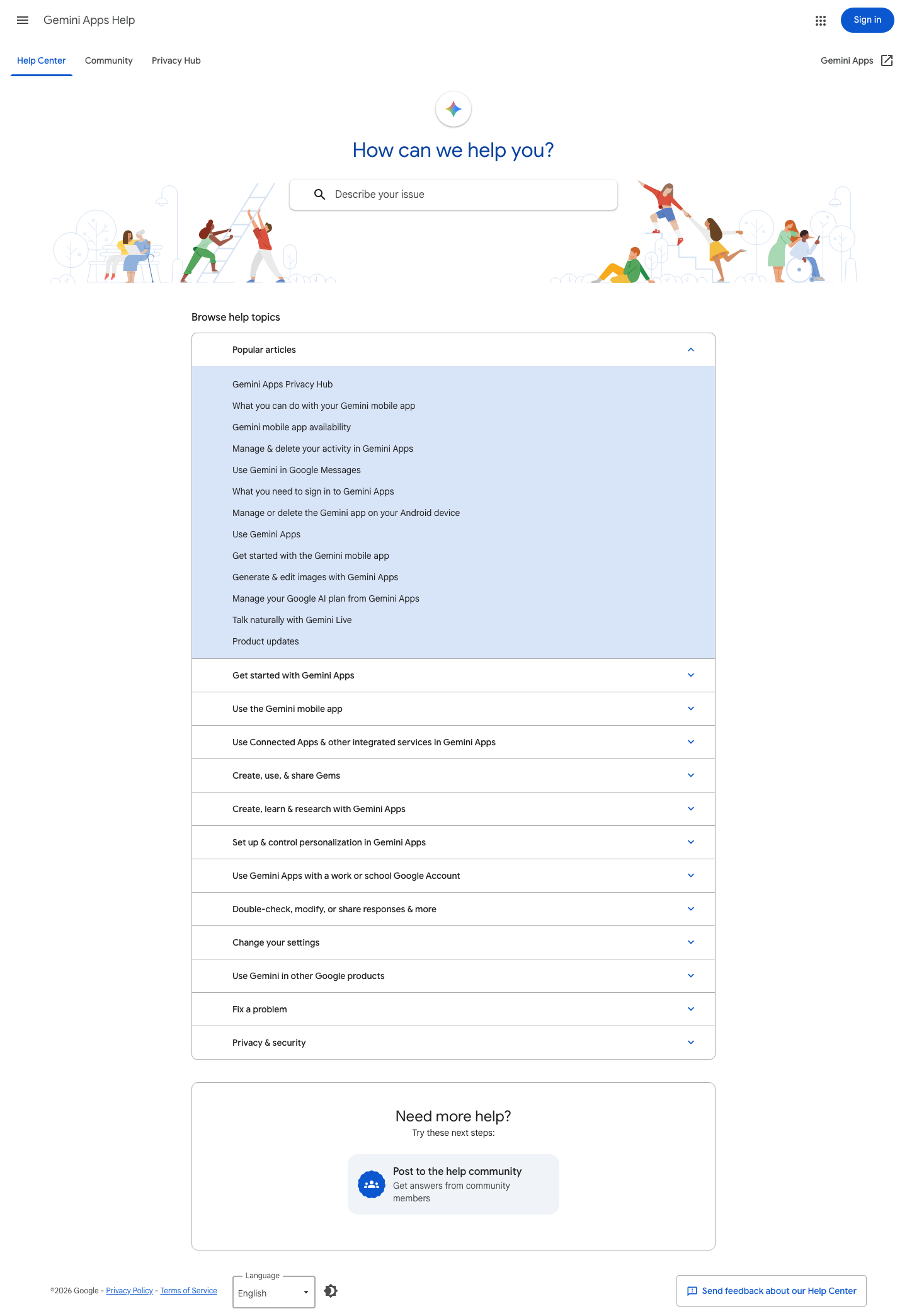Gemini Google - full page scroll