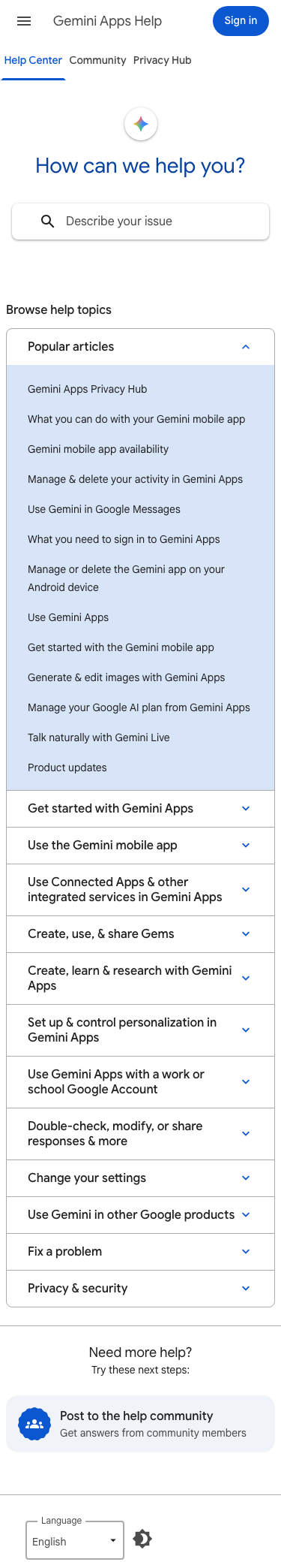 Gemini Google - mobile full page