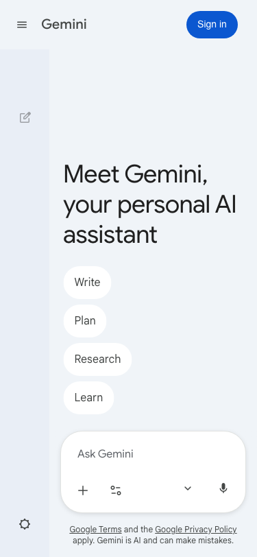 Gemini Google - mobile