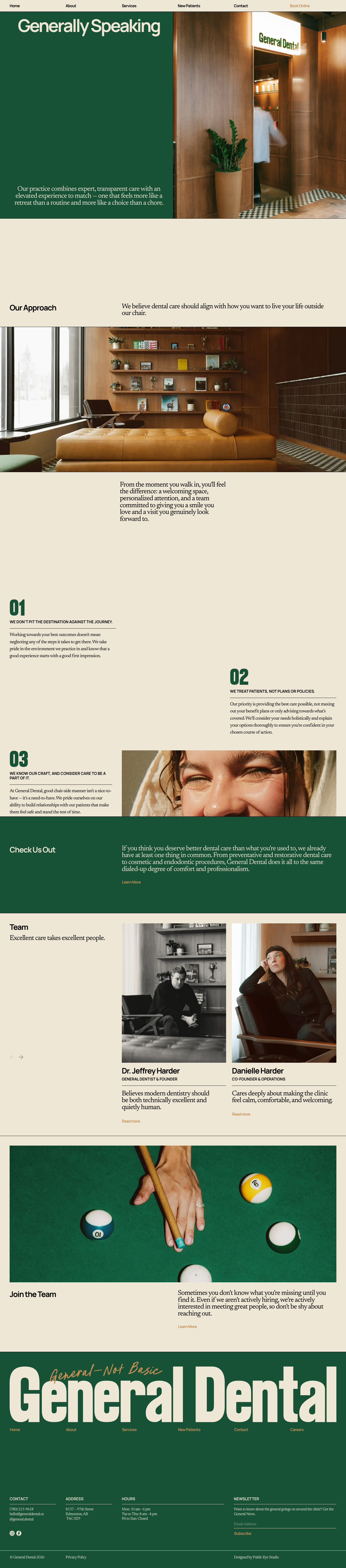 General Dental · About - full page scroll