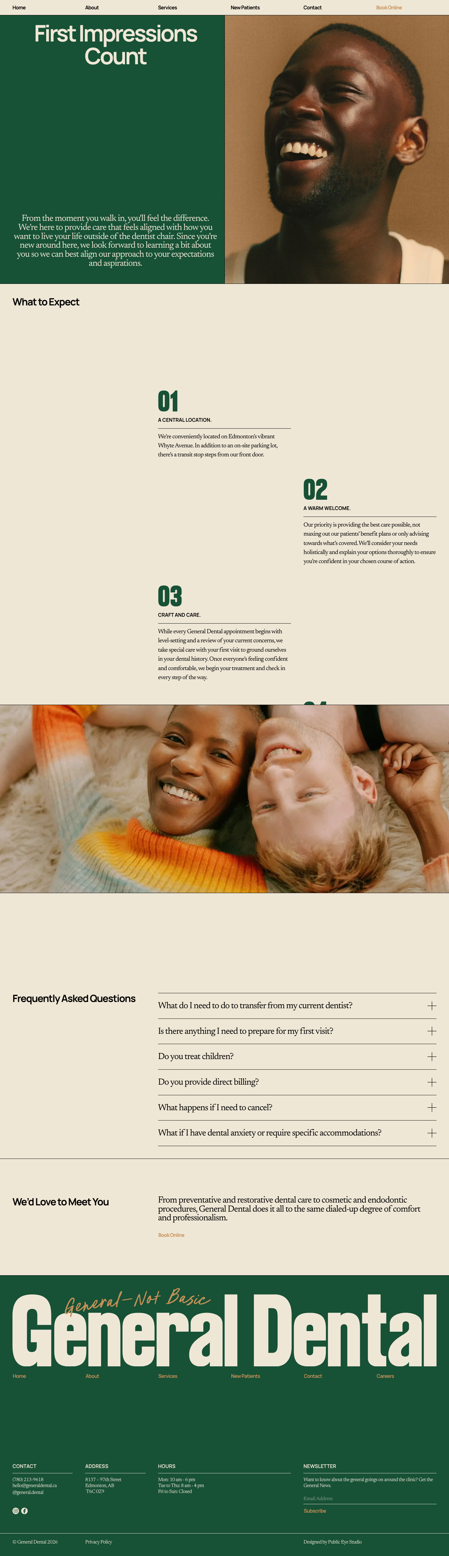 General Dental · New Patients - full page scroll