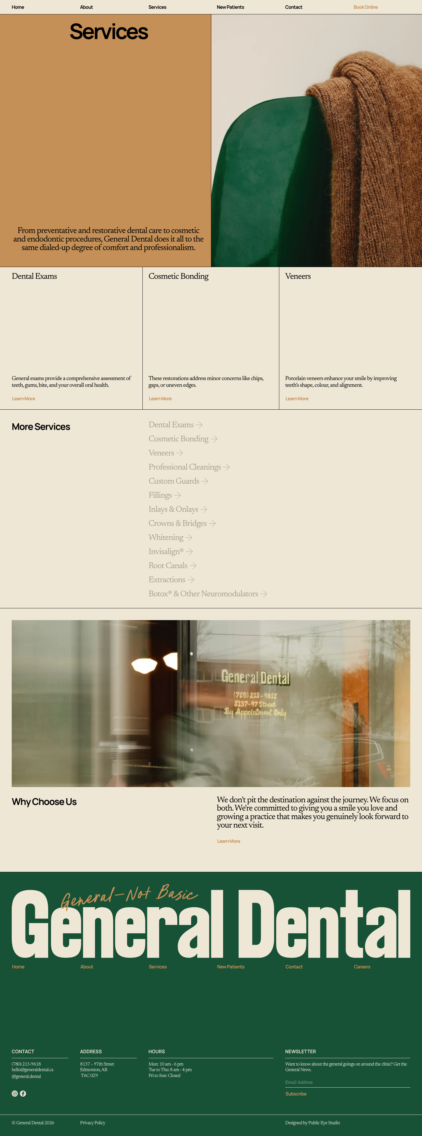 General Dental · Features - full page scroll