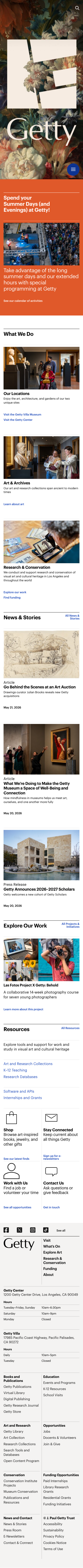 Getty: Resources for Visual Art and Cultural Heritage - mobile full page