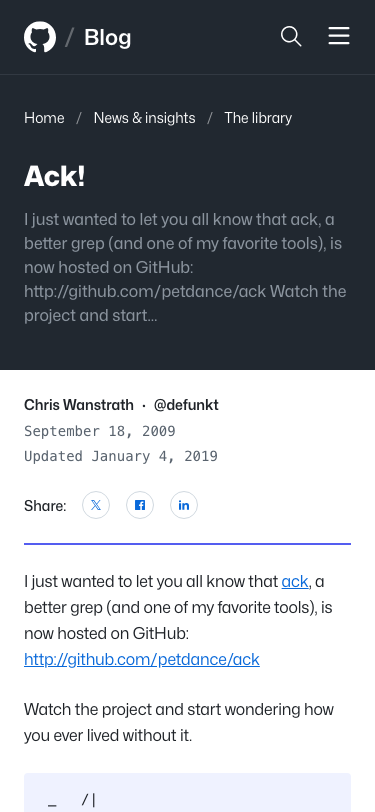 Github Blog - mobile