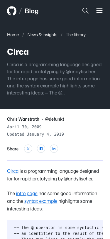 Github Blog - mobile