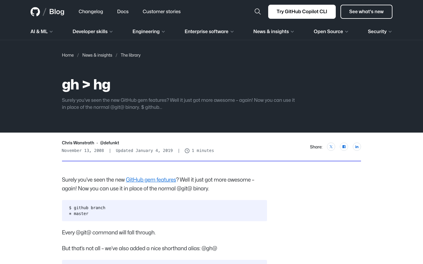 The layout prioritizes recent posts with a clear visual hierarchy. The use of dark mode and a grid structure creates a focused, easily navigable experience. Typography is clean and functional, emphasizing readability. · github blog, developer blog, tech blog, coding blog, software development, blog grid, dark mode blog