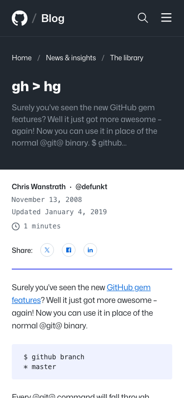 Github Blog - mobile