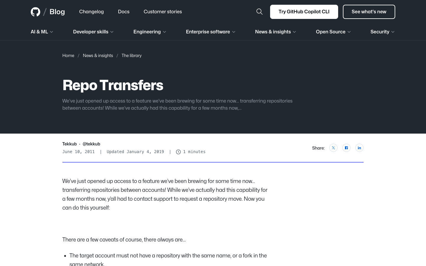 The layout prioritizes recent posts with a clear visual hierarchy. The use of dark mode and a grid structure creates a focused, easily navigable experience. Typography is clean and functional, emphasizing readability. · github blog, developer blog, tech blog, coding blog, software development, blog grid, dark mode blog