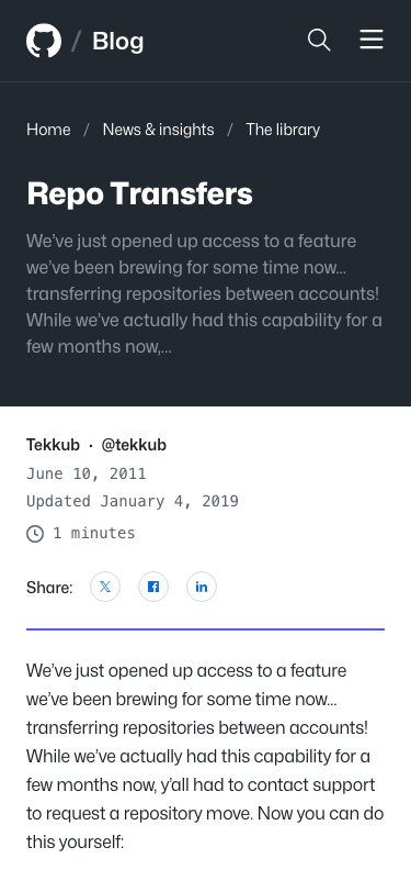 Github Blog - mobile