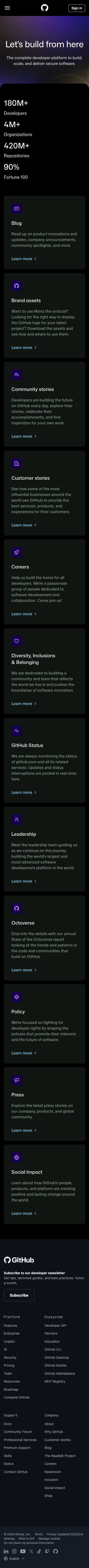 Github — About - mobile full page