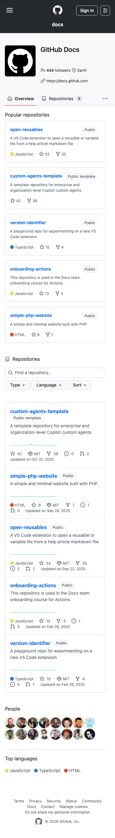 Github — Docs - mobile full page
