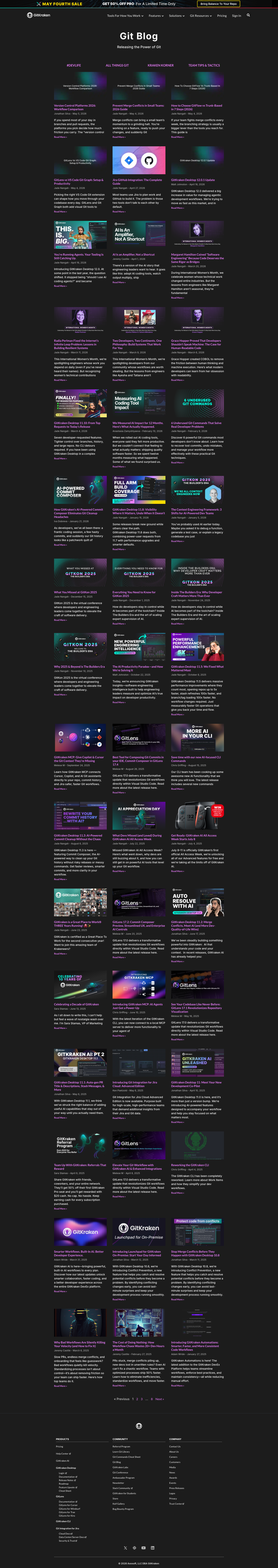 Gitkraken — Blog - full page scroll