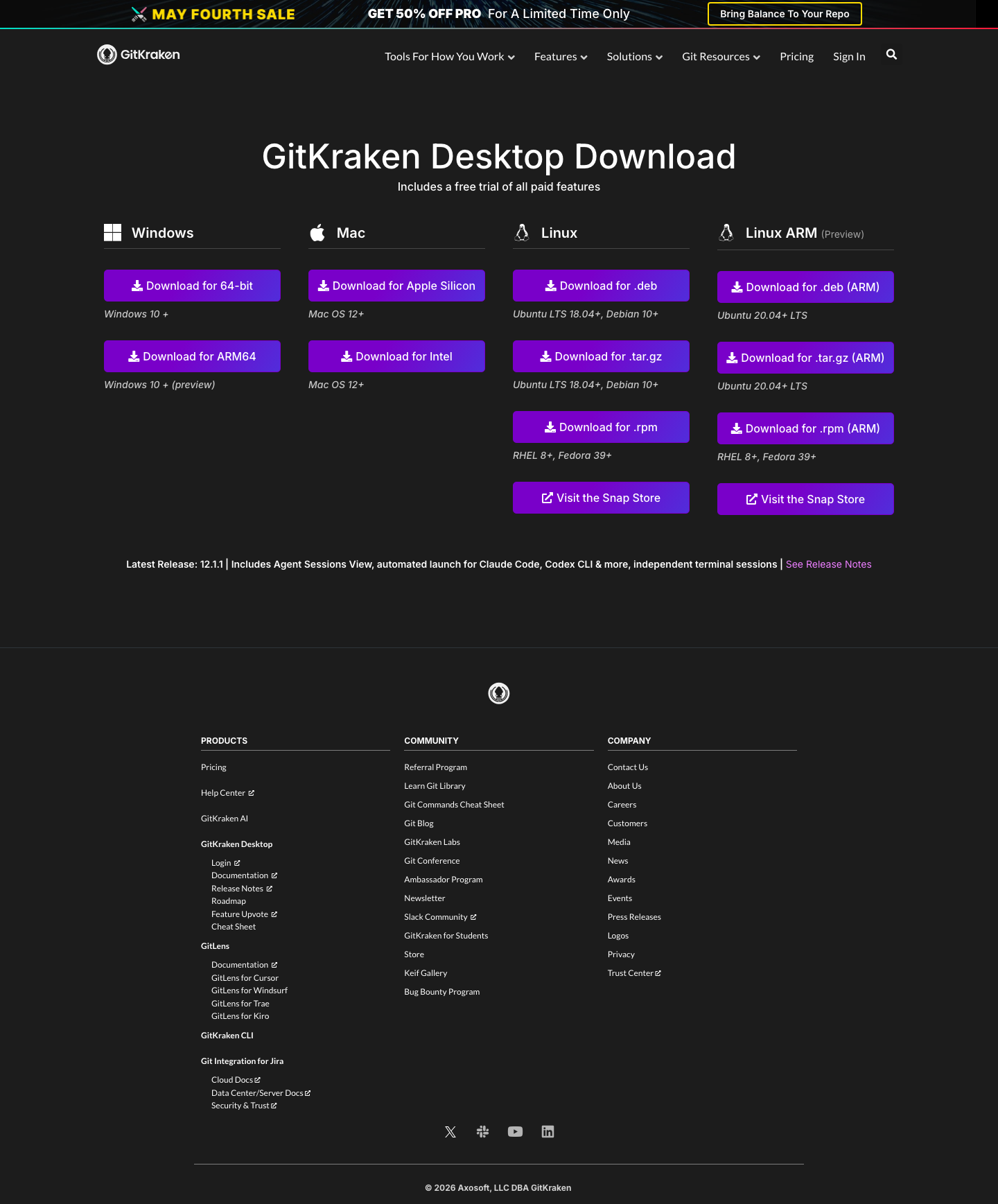 Gitkraken - full page scroll