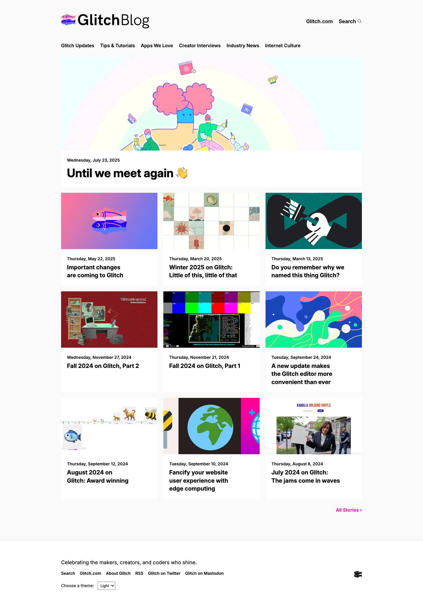 Glitch - full page scroll