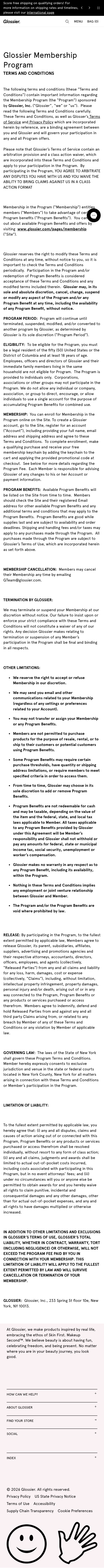Glossier - mobile full page