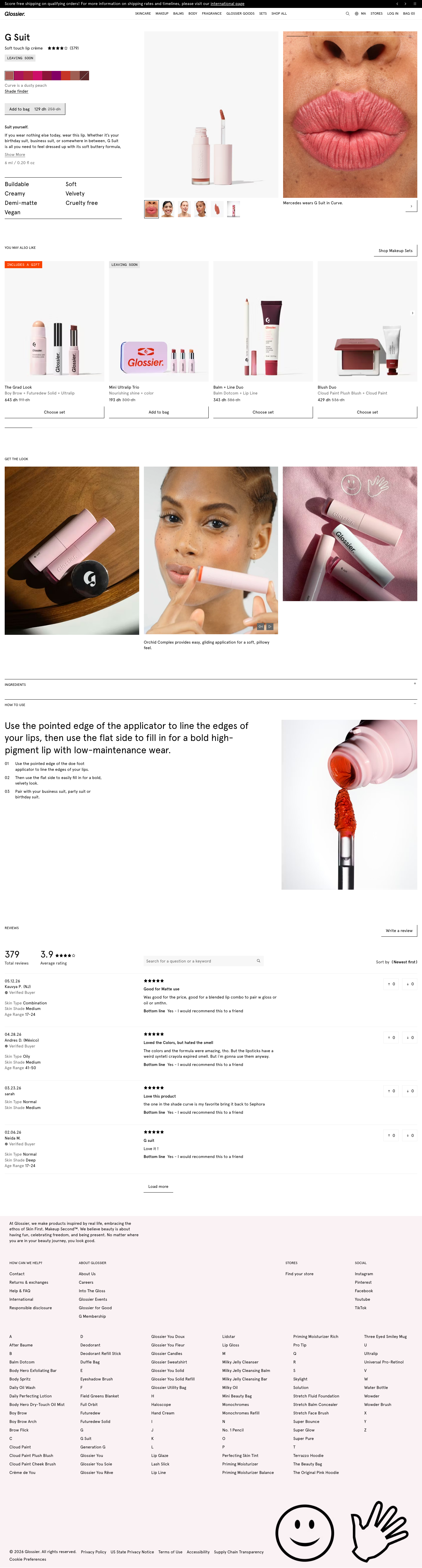 Glossier - full page scroll