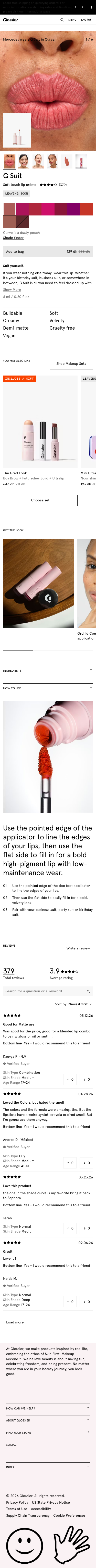 Glossier - mobile full page