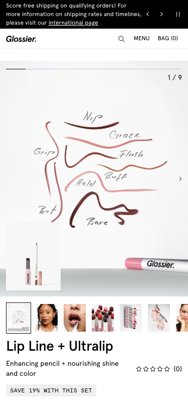 Glossier - mobile
